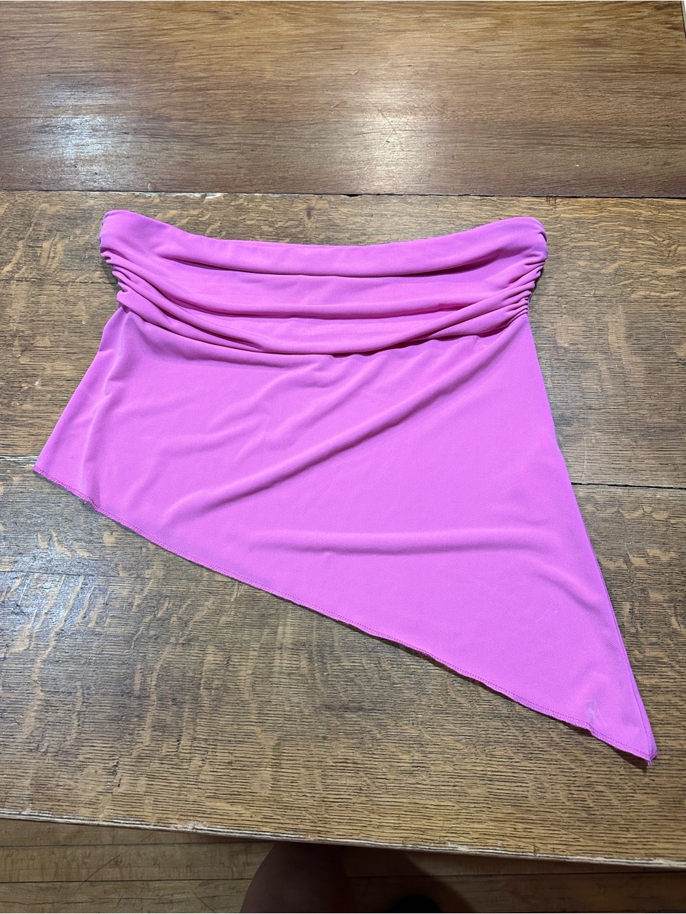 Urban Outfitters Y2K Asymmetrical sz XL strapless ruched hot pink top